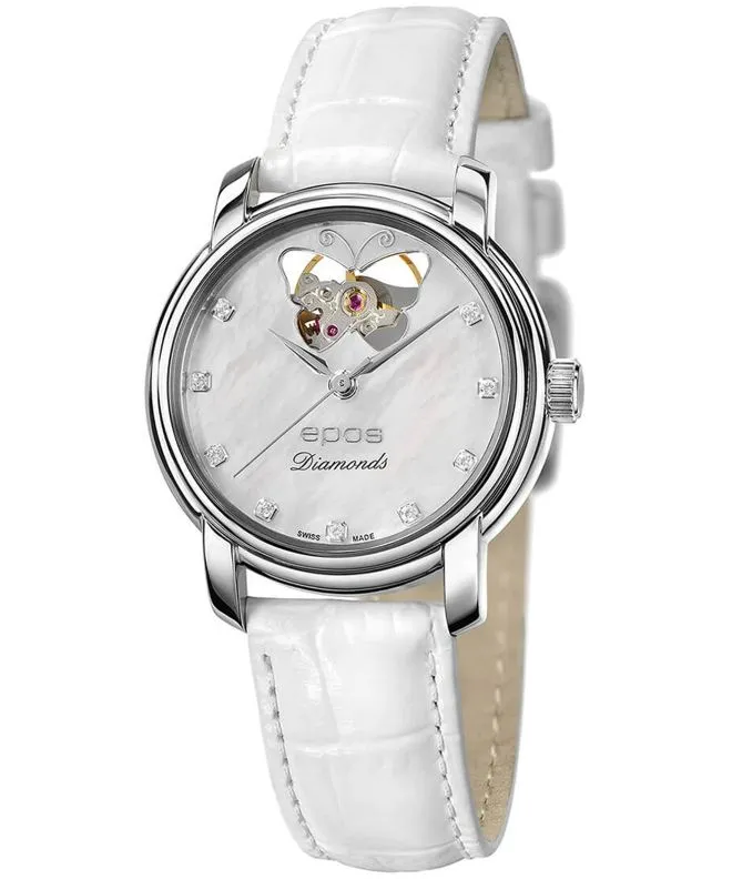 Годинник Жіночий Epos Ladies Diamonds Open Heart Automatic 4314.133.20.89.10