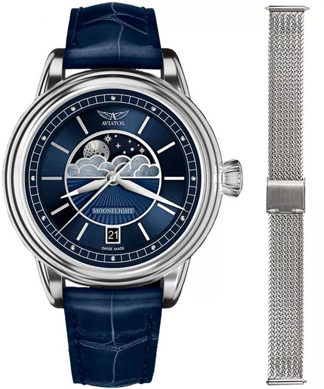 Годинник Жіночий Aviator Moonflight + bransoleta Morellato V.1.33.0.255.4-W-SET