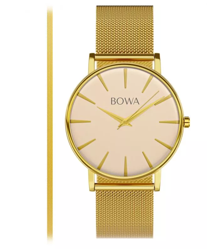 BOWA Praha Full-Gold Mesh 38 Gift Set (годинник + браслет) PH384-44-184M-419-03