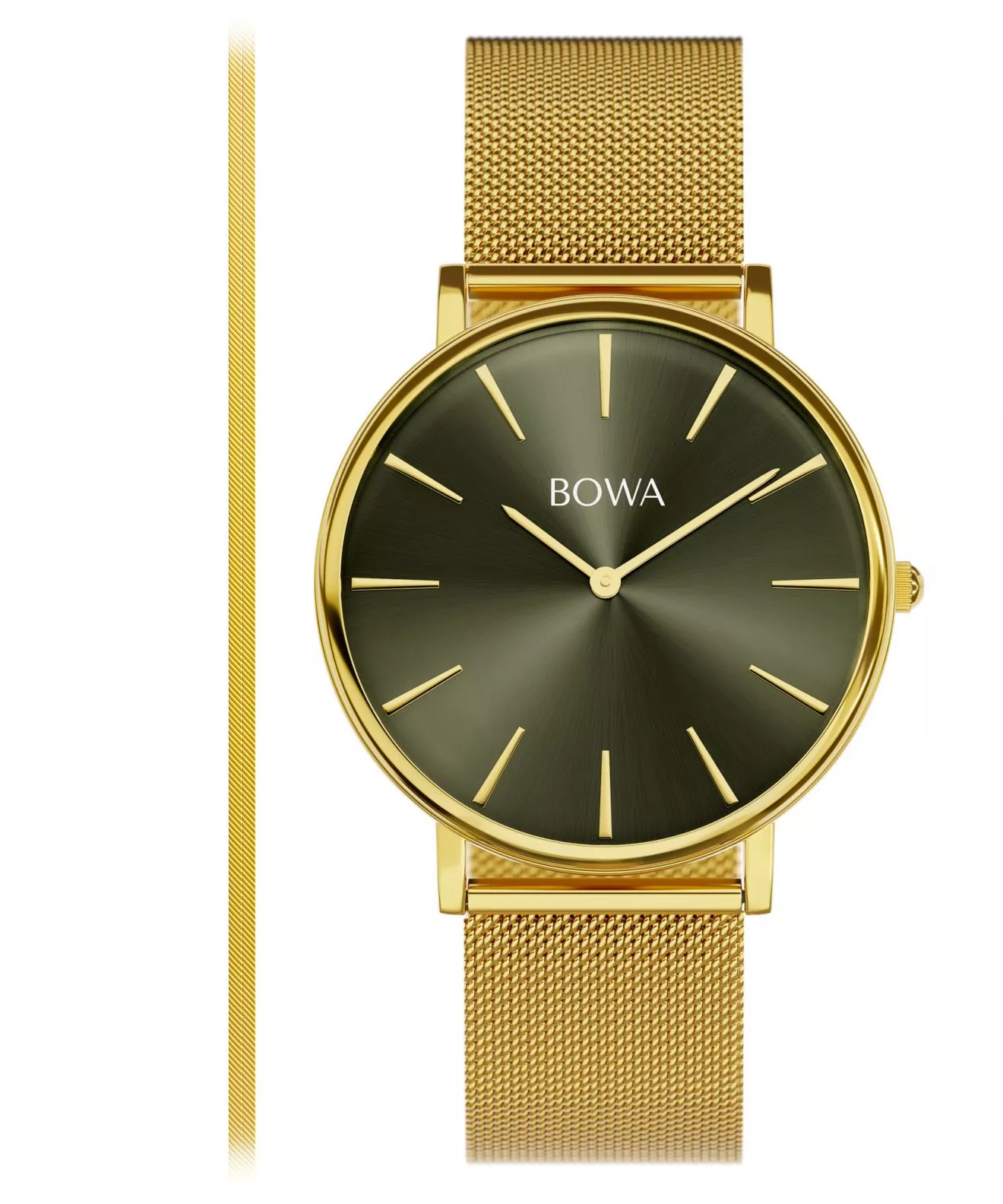 BOWA New York Green-Gold Mesh 38 Gift Set (годинник + браслет) NY384-04-184M-419-03