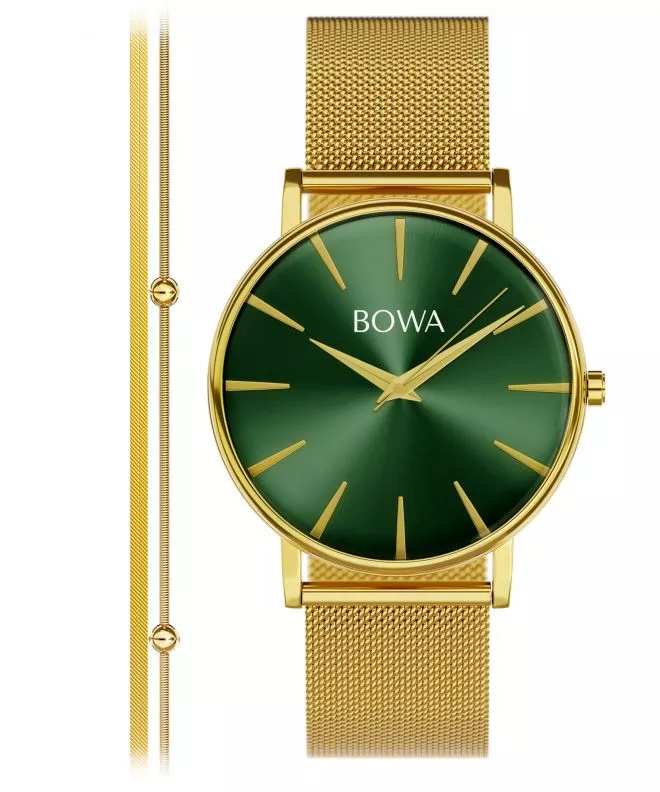 BOWA Praha Green-Gold Mesh 38 Gift Set (годинник + браслет) PH384-04-184M-419-01
