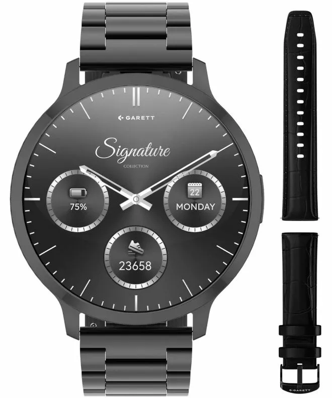 Смарт-Годинник Чоловічий Garett Edge чорний solid Black Solid SET 5904238485156