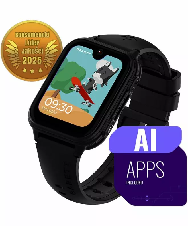 Смарт-Годинник Дитячий Garett Kids Vibe AI 4G Чорний 5904238487402