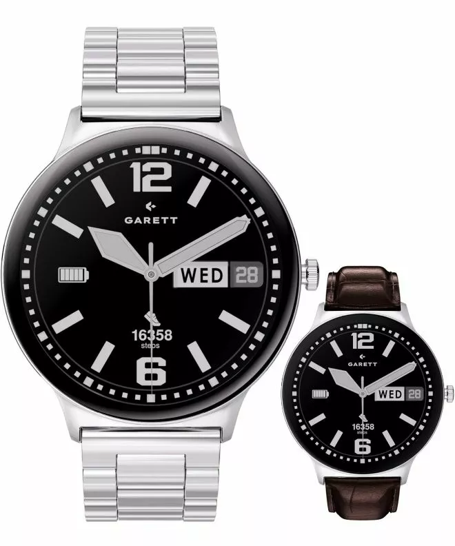 Смарт-Годинник Чоловічий Garett Quantum Glow Silver SET 5904238487563