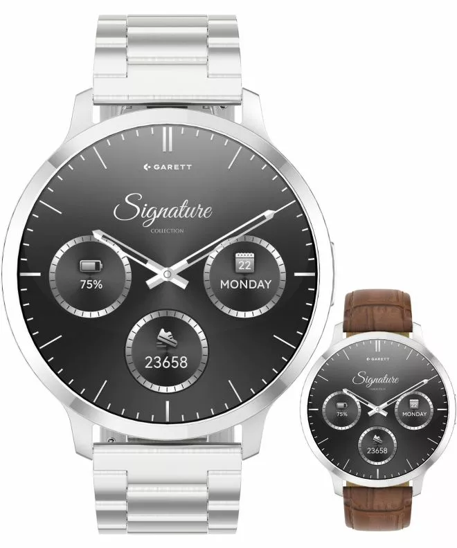 Смарт-Годинник Чоловічий Garett Signature Edge Silver Solid SET 5904238485163