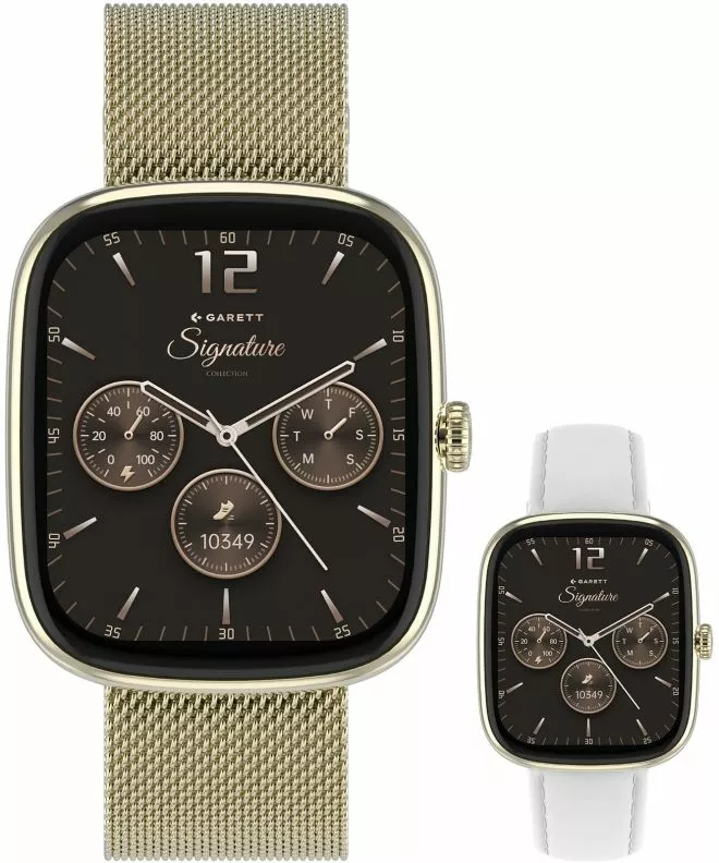 Смарт-Годинник Жіночий Garett Signature Flow Gold Mesh SET 5904238485033