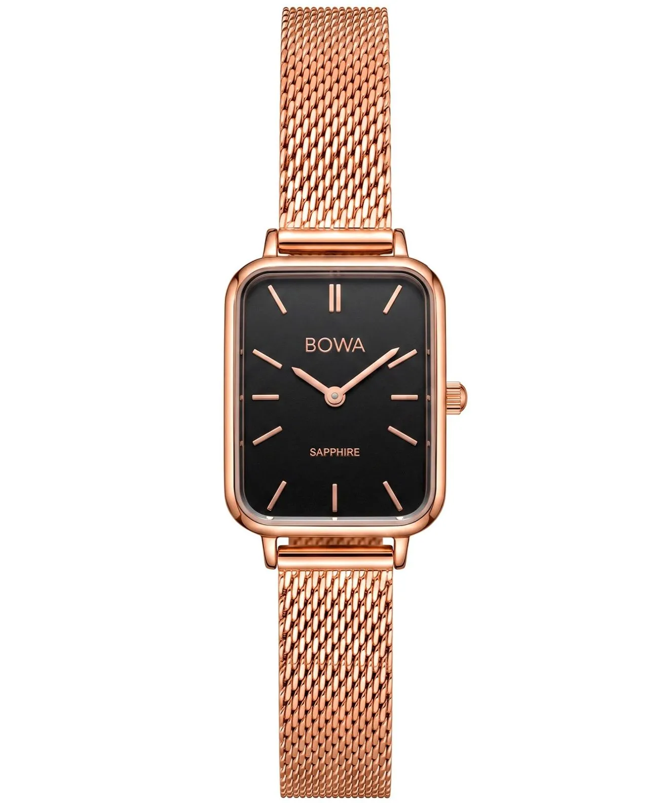 Годинник Жіночий BOWA Dubai Black Rose-Gold Mesh 20 DU207-17-107M
