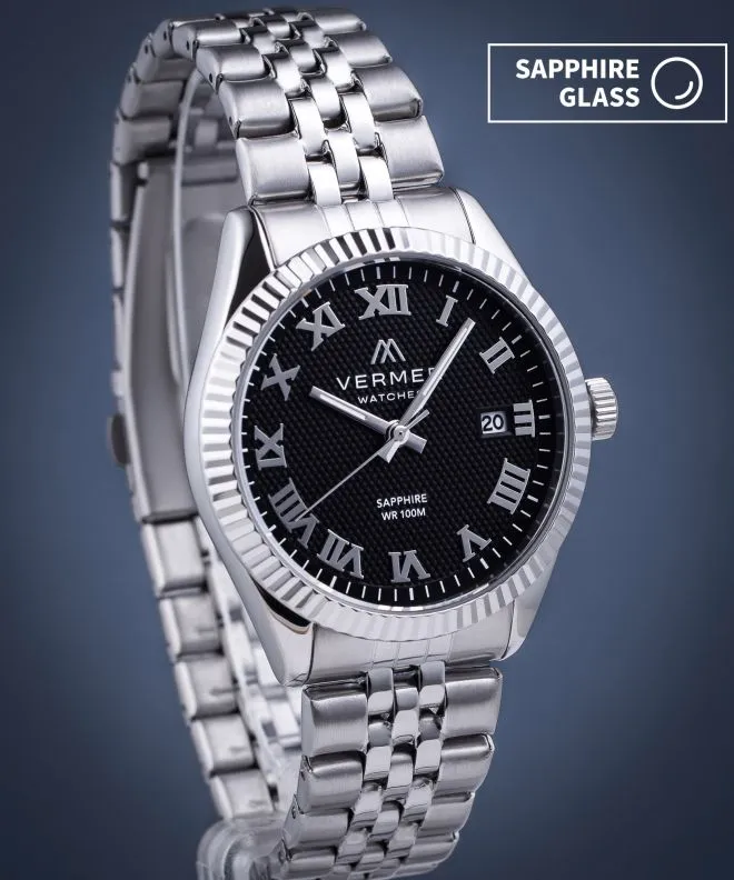 Годинник Чоловічий VERMER Aegean Black Silver Steel AG395-15PR-205J