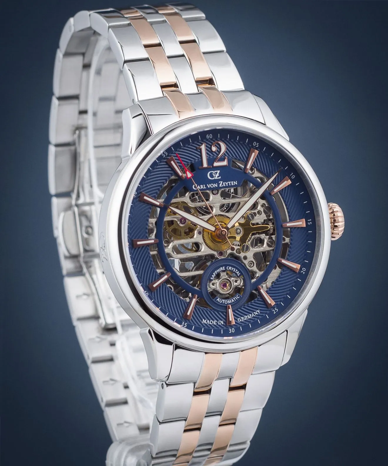 Годинник Чоловічий Carl von Zeyten Schramberg Skeleton Automatic Limited Edition CVZ0080BLRM
