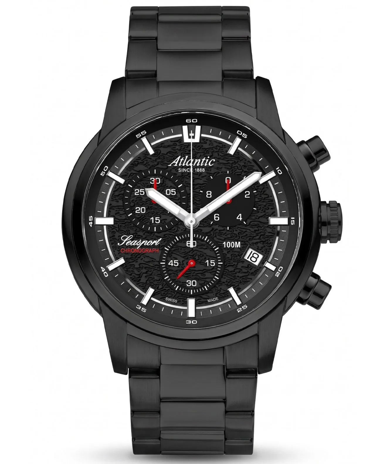 Годинник Чоловічий Atlantic Seasport Chronograph 87466.46.61BK