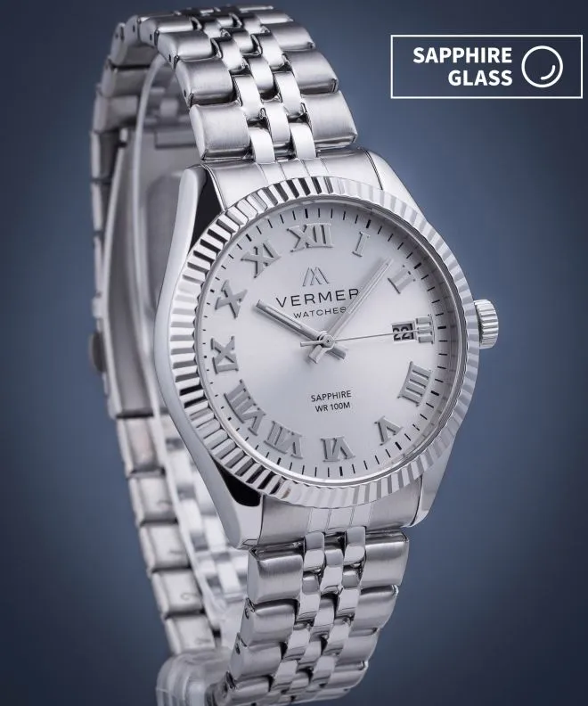Годинник Чоловічий VERMER Aegean Full Silver Steel AG395-55R-205J