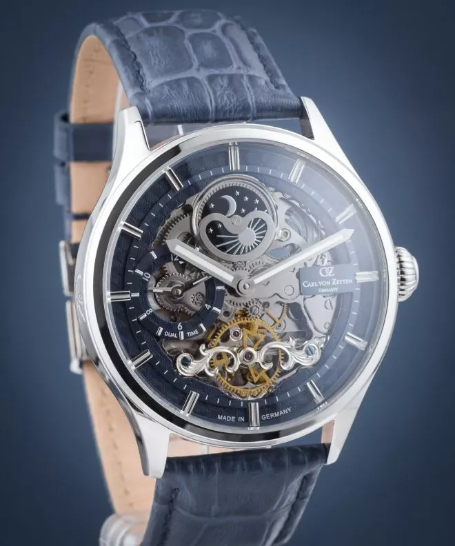 Годинник Чоловічий Carl von Zeyten Neustadt Skeleton Automatic CVZ0008BLS