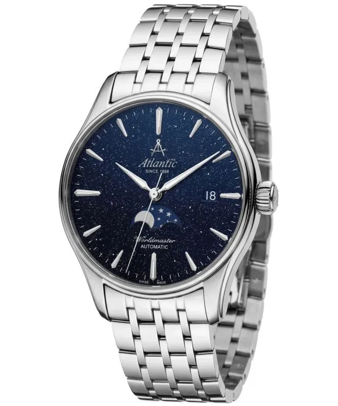 Годинник Чоловічий Atlantic Worldmaster Moonphase Aventurine Automatic 51788.41.91