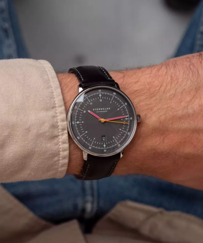 Годинник Чоловічий Sternglas Hamburg Neugraphite S01-HH39-BR02
