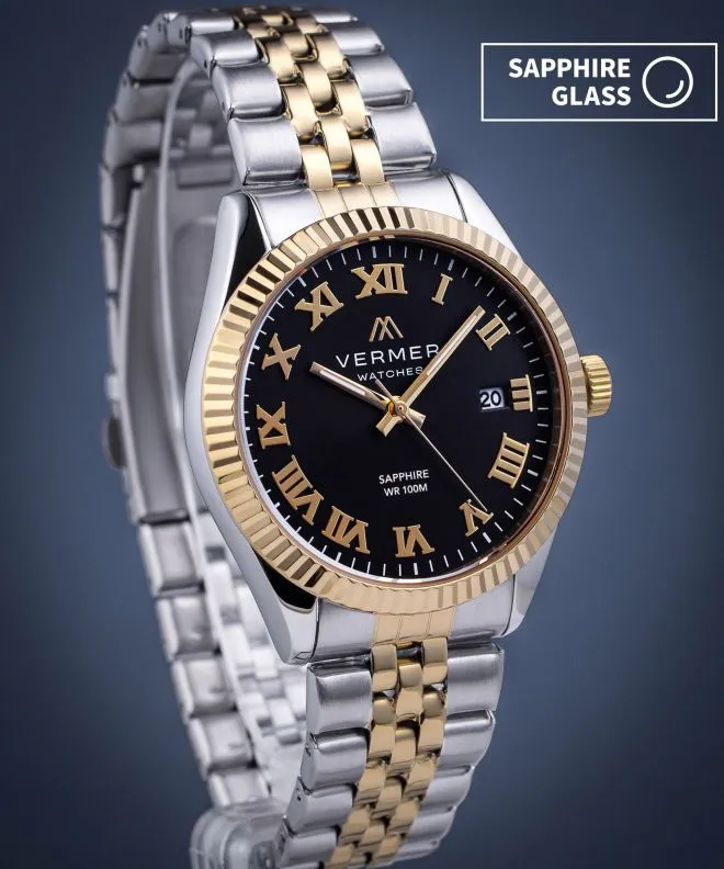 Годинник Чоловічий VERMER Aegean Black Silver-Gold Steel AG3954-14R-2054J