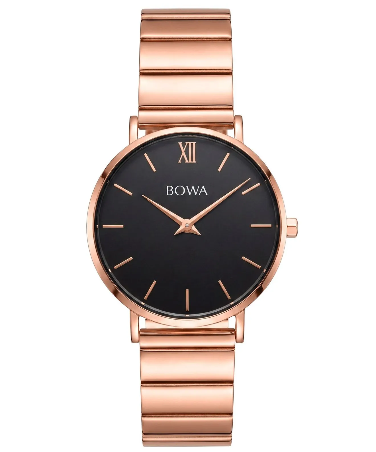 Годинник Жіночий BOWA London Black Rose-Gold Steel 33 LO337-17-167S