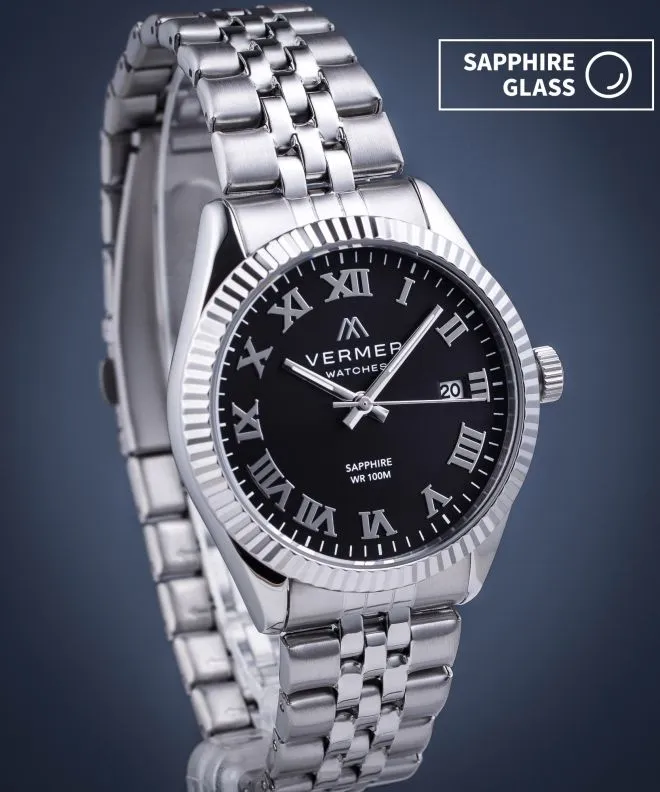 Годинник Чоловічий VERMER Aegean Black Silver Steel AG395-15R-205J