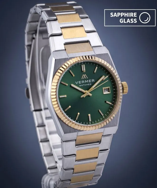 Годинник Жіночий VERMER Caspian Lady Green Silver-Gold Steel CS3454-04-2354