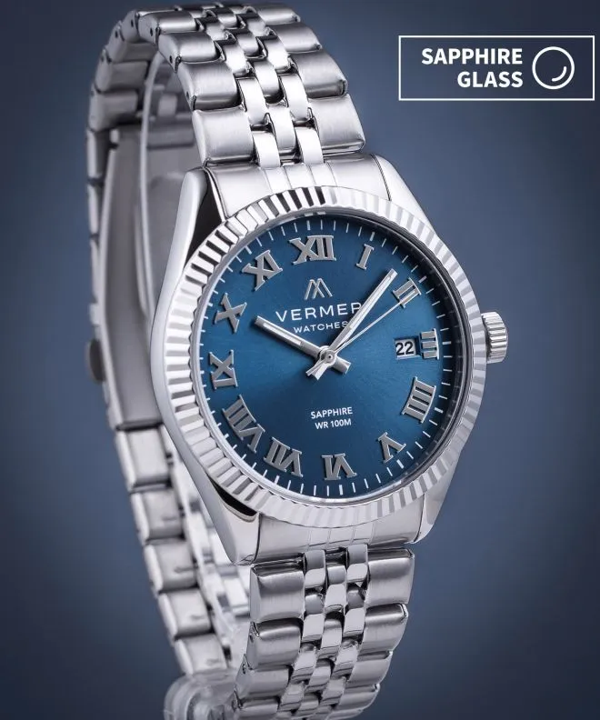 Годинник Чоловічий VERMER Aegean Blue Silver Steel AG395-95R-205J