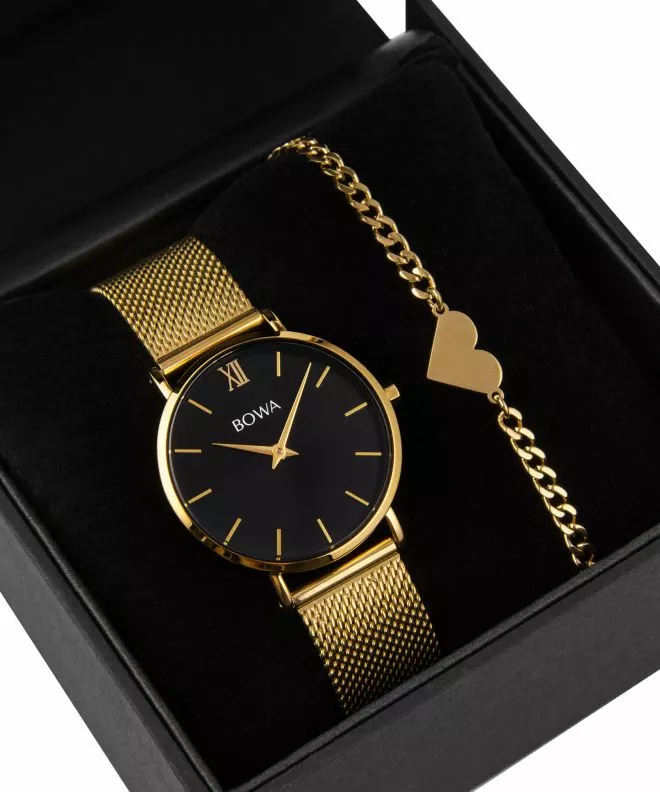 BOWA London Black-Gold 33 Gift Set (годинник + браслет) LO334-14-164M-419-02