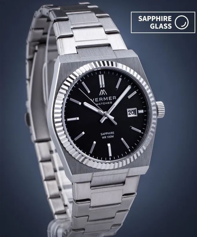 Годинник Чоловічий VERMER Caspian Black Silver Steel CS405-15-275