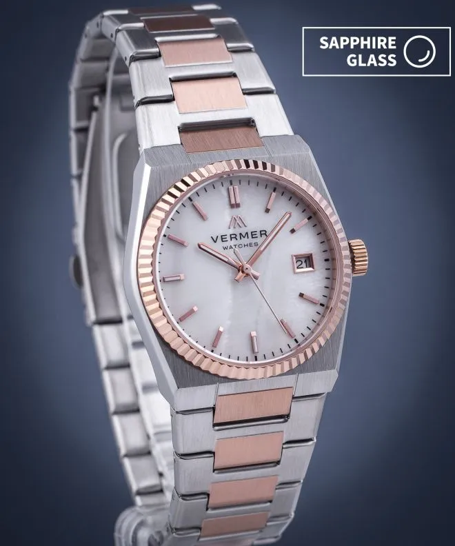 Годинник Жіночий VERMER Caspian Lady Silver Silver-Rose Gold Steel CS3457-57M-2357