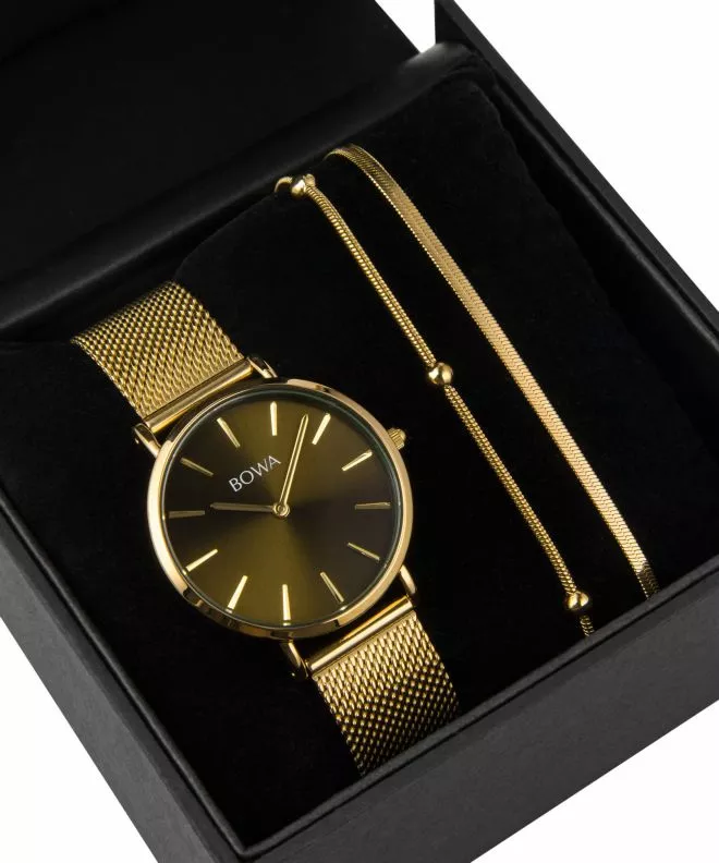 BOWA New York Petite Green-Gold Mesh 34 Gift Set (годинник + браслет) NY344-04-184M-419-01