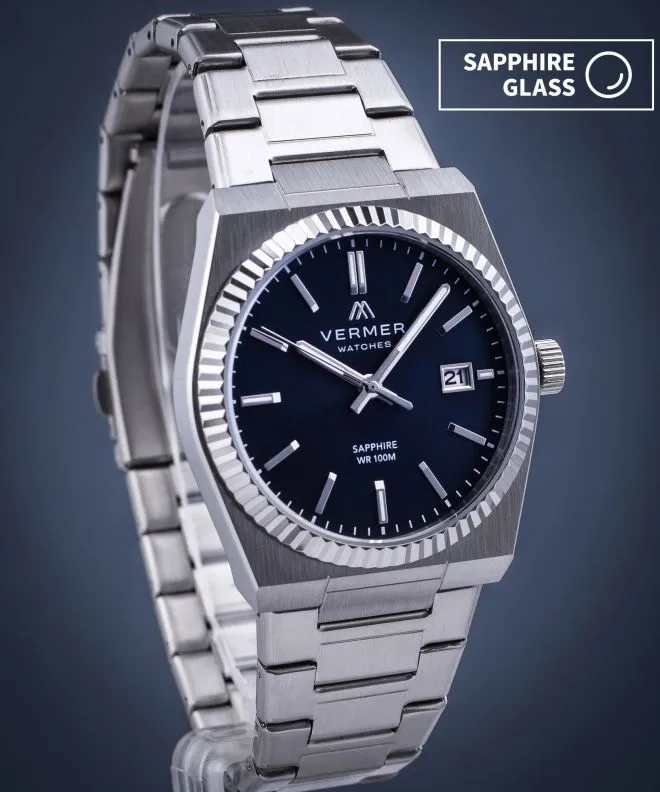 Годинник Чоловічий VERMER Caspian Navy Silver Steel CS405-35-275