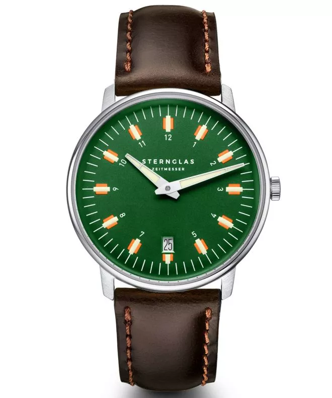 Годинник Чоловічий Sternglas Egor Green Silver S01-EG08-BR03