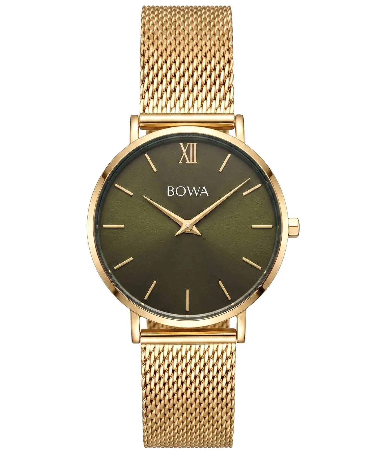 Годинник Жіночий BOWA London Green-Gold Mesh 33 LO334-04-164M