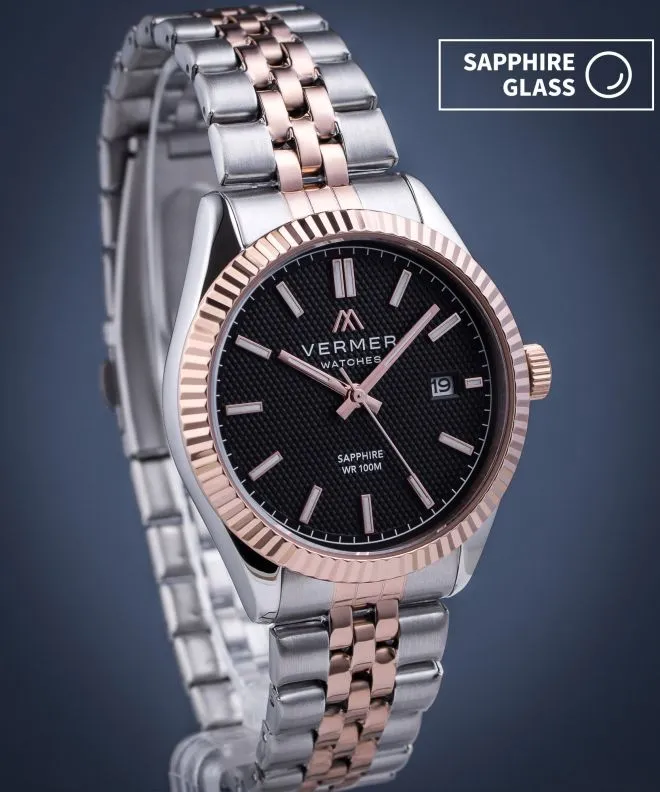 Годинник Чоловічий VERMER Ionian Black Silver-Rose Gold Steel IA3957-17-2057J