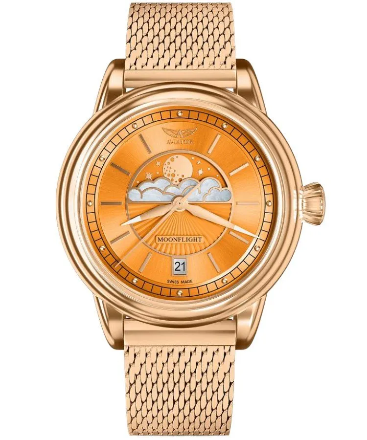 Годинник Жіночий Aviator Moonflight Orange Limited Edition V.1.33.2.422.5