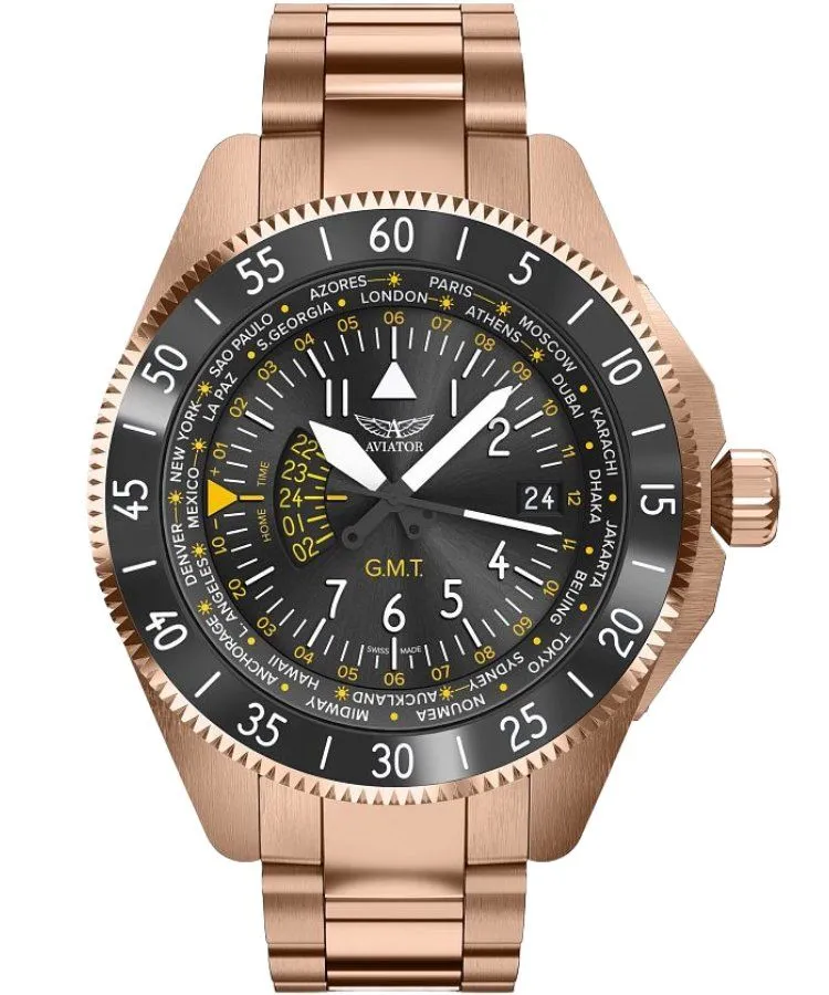 Годинник Чоловічий Aviator Airacobra GMT V.1.37.2.307.5