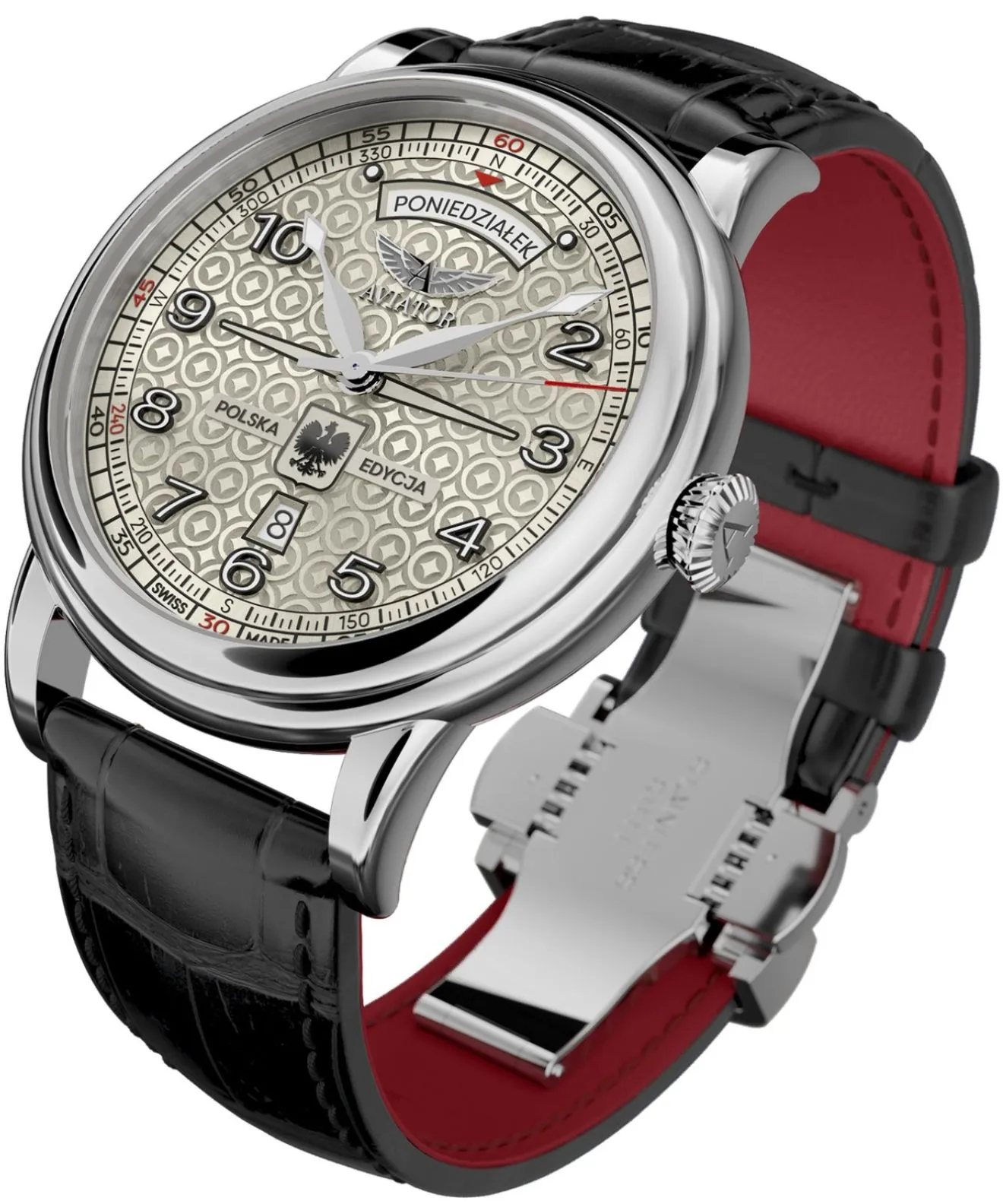 Годинник Чоловічий Aviator Polska Edycja V Kpt. Pil. Stanisław Skarżyński Automatic Limited V.3.44.0.394.4