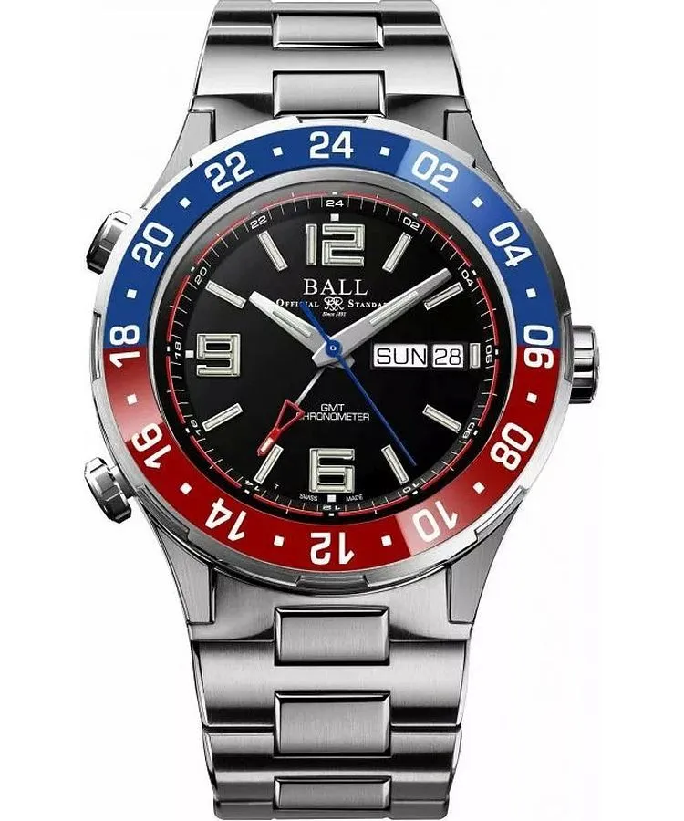 Годинник Чоловічий Ball Roadmaster Marine GMT Automatic Titanium Limited Edition DG3000A-S4C-BK