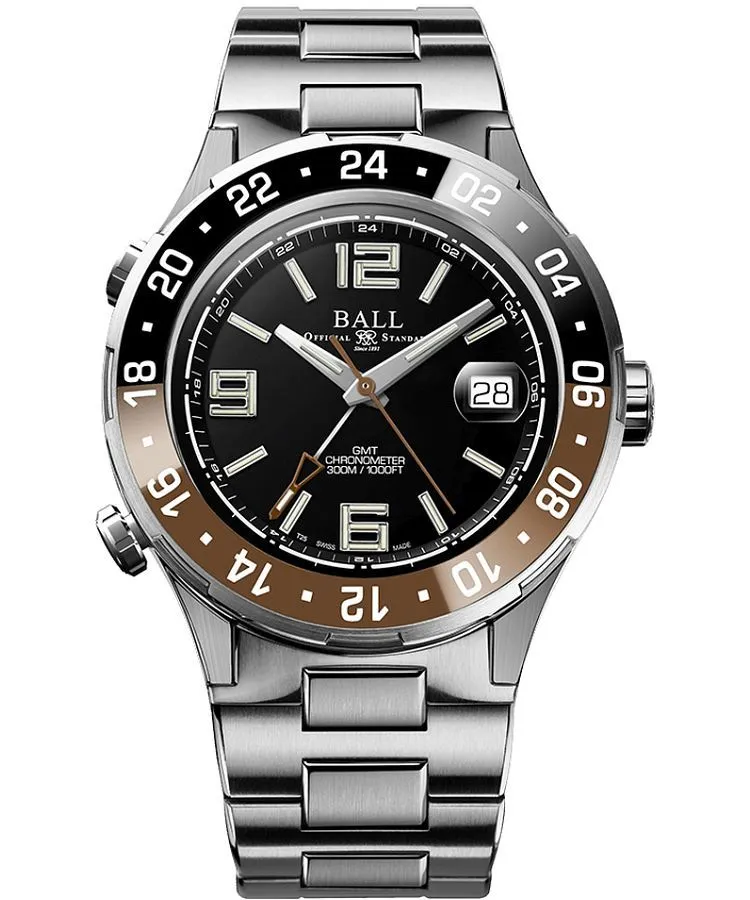 Годинник Чоловічий Ball Roadmaster Pilot GMT Automatic Titanium Chronograph Limited Edition DG3038A-S5CJ-BK
