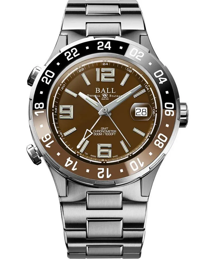 Годинник Чоловічий Ball Roadmaster Pilot GMT Automatic Titanium Chronograph Limited Edition DG3038A-S5CJ-BR
