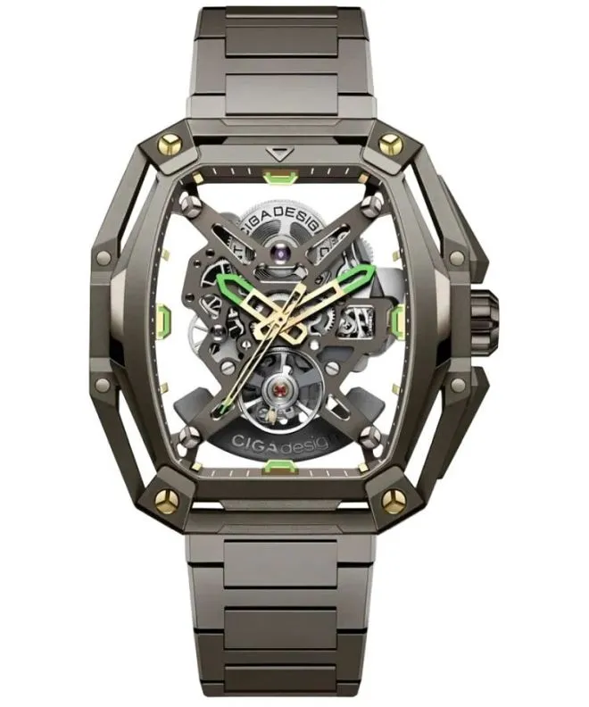 Годинник Чоловічий Ciga Design Hunter Vintage Automatic Skeleton Z035-BR01-8BR