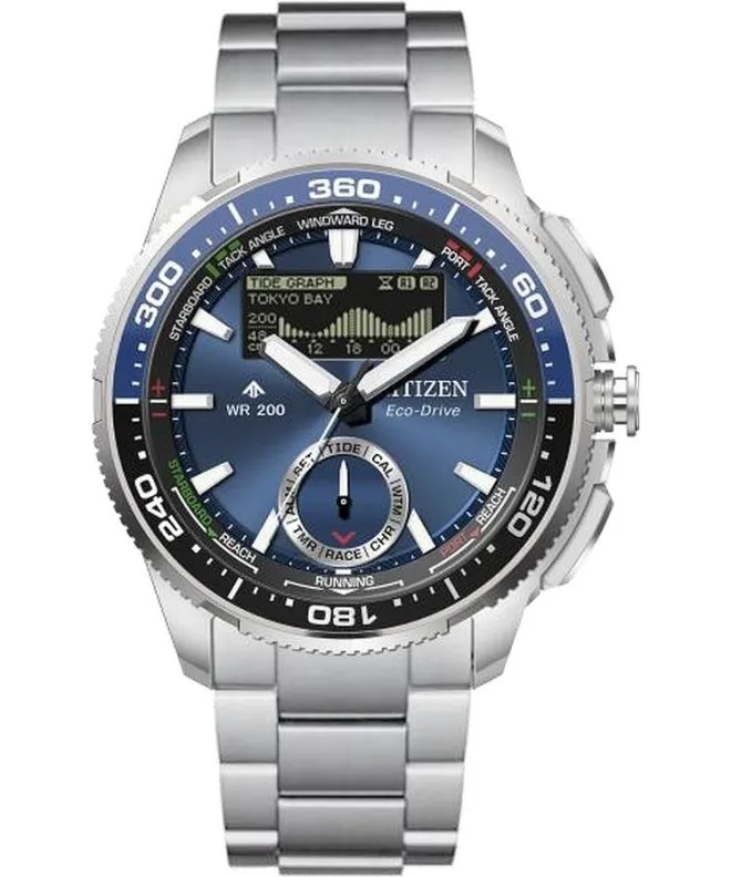 Годинник Чоловічий Citizen Promaster Marine Wave Tracker Eco-Drive Chronograph JV3006-50L