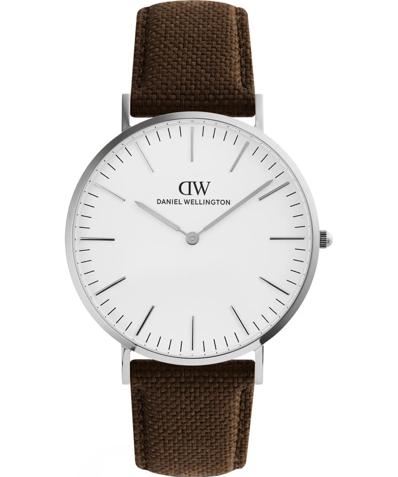 Годинник Чоловічий Daniel Wellington Classic Brown Canvas Silver 40mm DW00100941