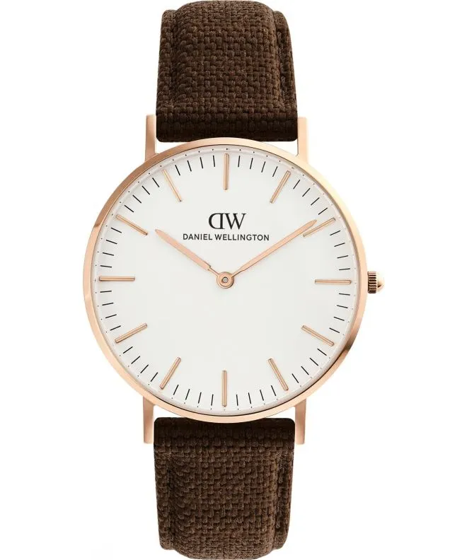 Годинник Чоловічий Daniel Wellington Classic Brown Canvas Rose Gold 36mm DW00100945