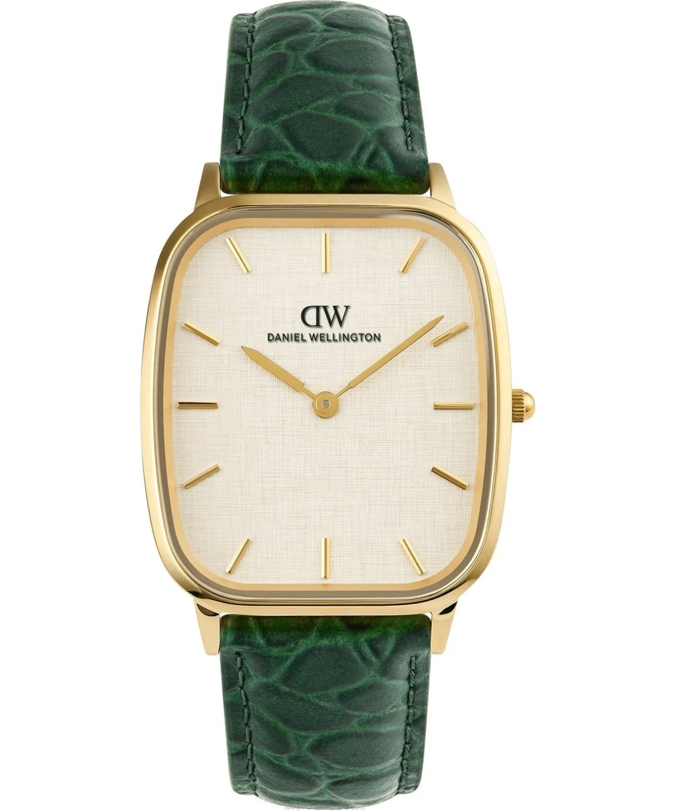 Годинник Чоловічий Daniel Wellington Marlon Green Croc Belly Linen Gold 32mm DW00100954