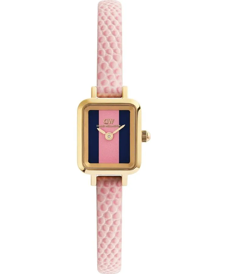 Годинник Жіночий Daniel Wellington Quadro Mini Pink Lizard Winchester Gold 15mm DW00100956
