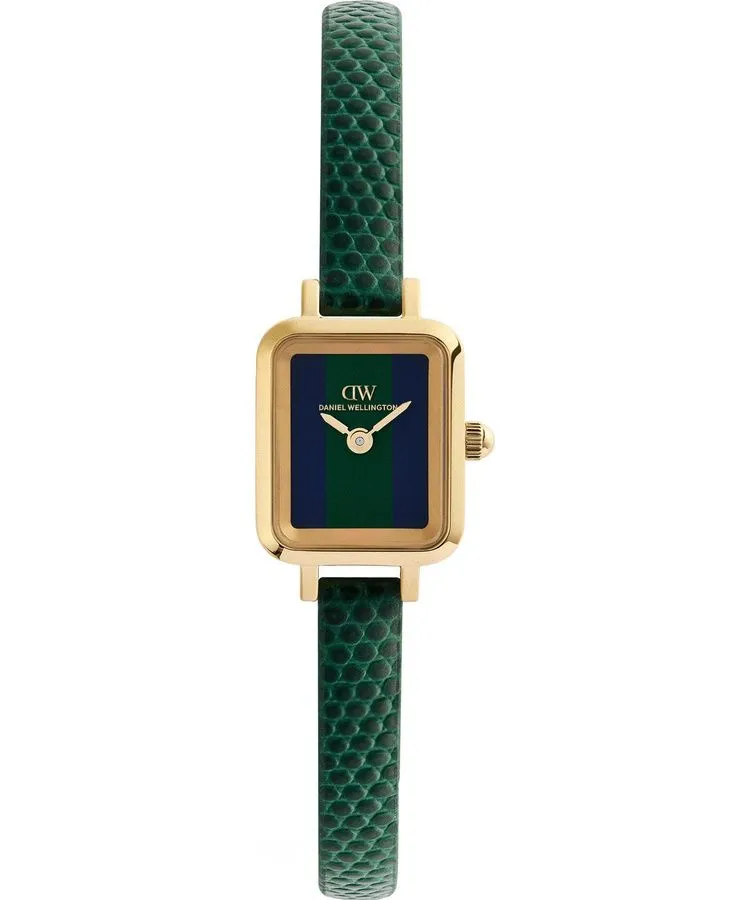 Годинник Жіночий Daniel Wellington Quadro Mini Green Lizard Warwick Gold 15mm DW00100958