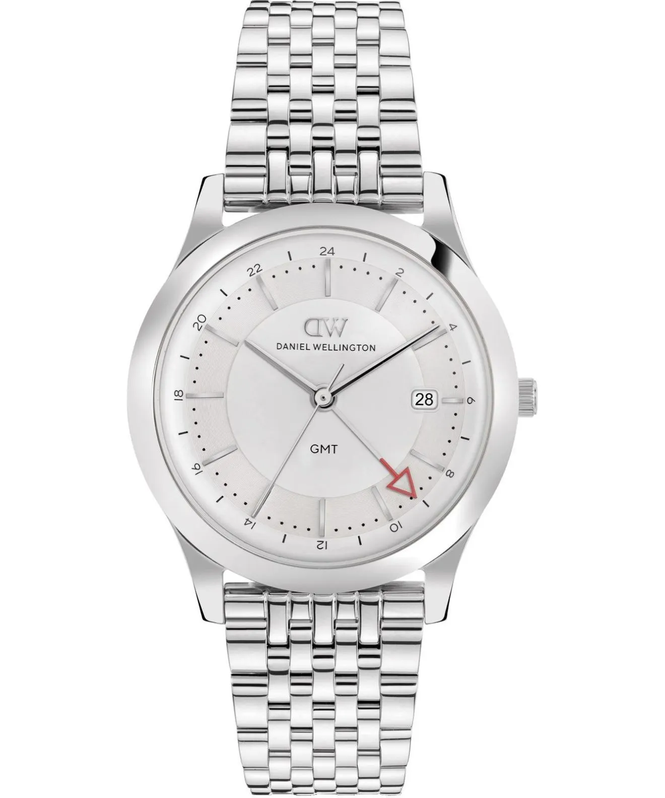 Годинник Чоловічий Daniel Wellington Pathfinder GMT 7-Link Frost-White Silver 39mm DW00100973