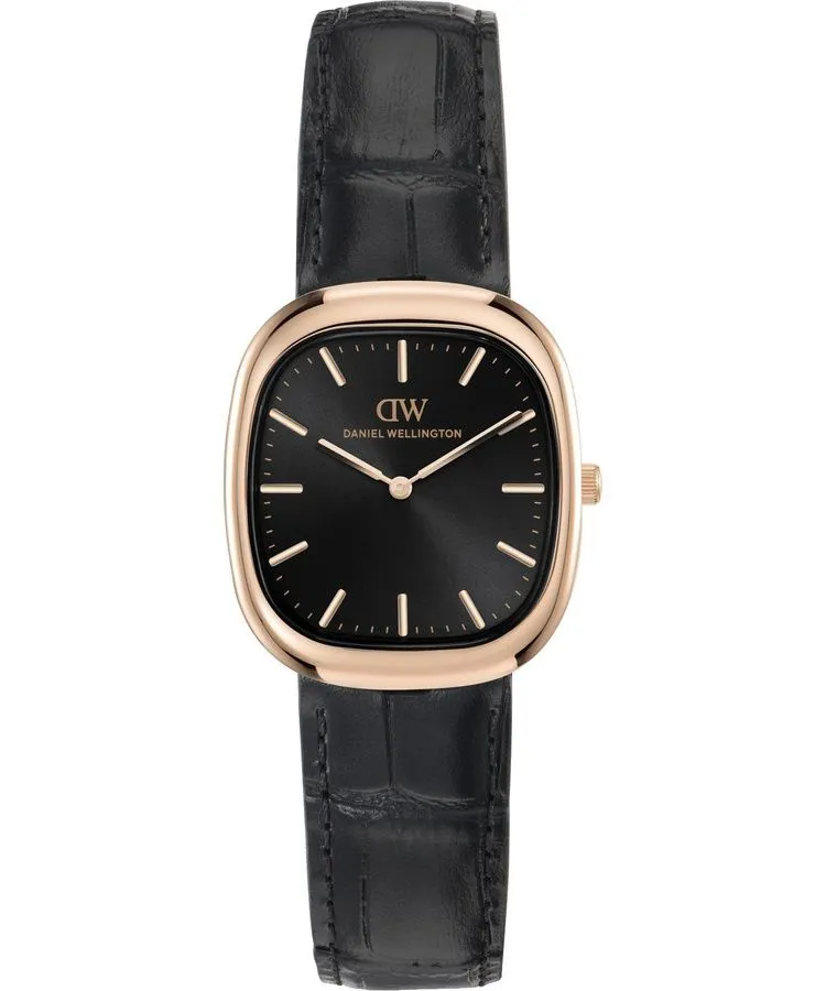 Годинник Жіночий Daniel Wellington Cort Black Leather Black Rose Gold 30mm DW00100987