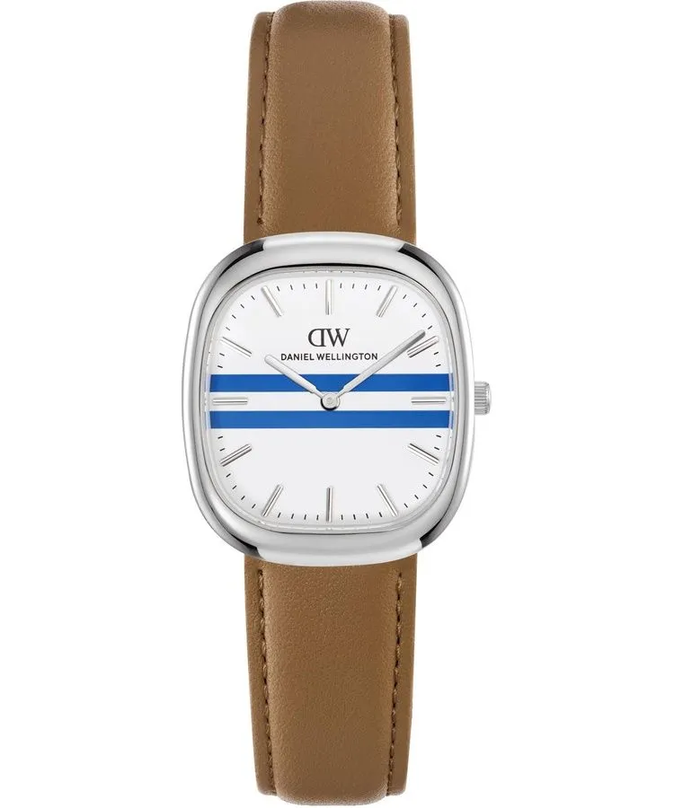 Годинник Жіночий Daniel Wellington Cort Tan Brown Leather White-Blue Silver 30mm DW00100989
