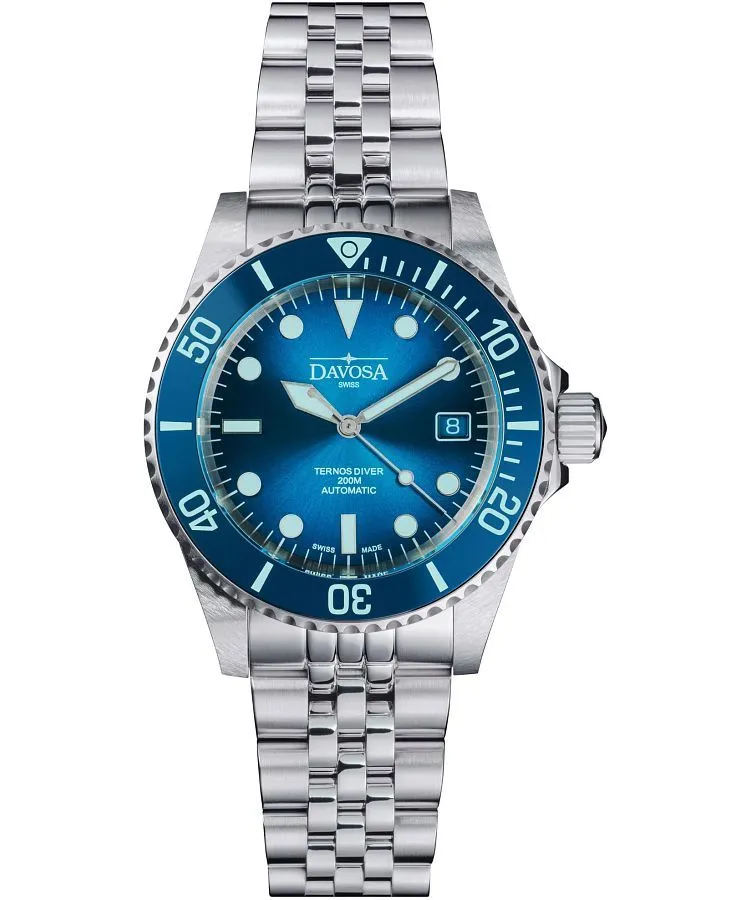 Годинник Чоловічий Davosa Ternos Diver Blue Lagoon Automatic Chronograph Limited Edition 161.554.04