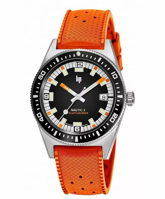 Годинник для Жінок і Чоловіків Lip Nautic 3 Scaphandrier Orange G100 Automatic 670098