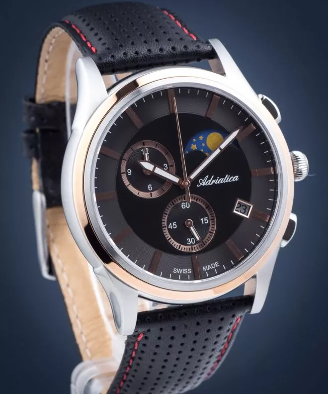 Годинник Чоловічий Adriatica Moonphase Chronograph A8282.R214CH